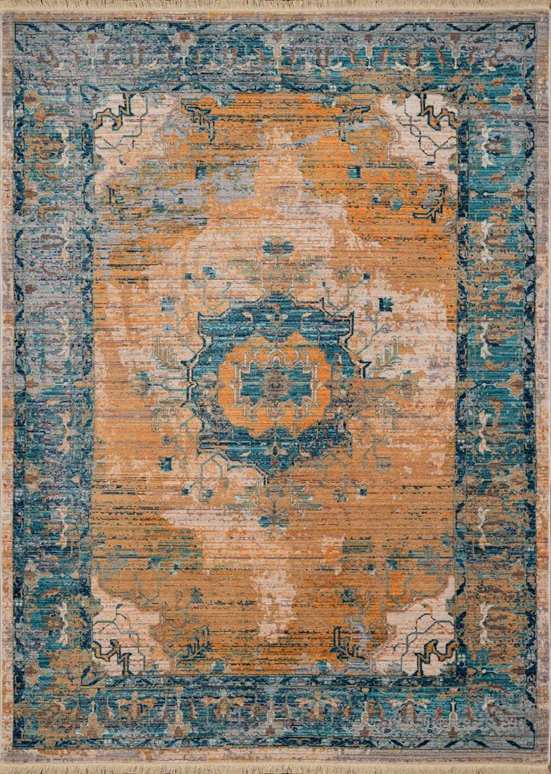 Rugs Aqua Rug - 22" x 33" x 0.24" Aqua Polyester Accent Rug HomeRoots