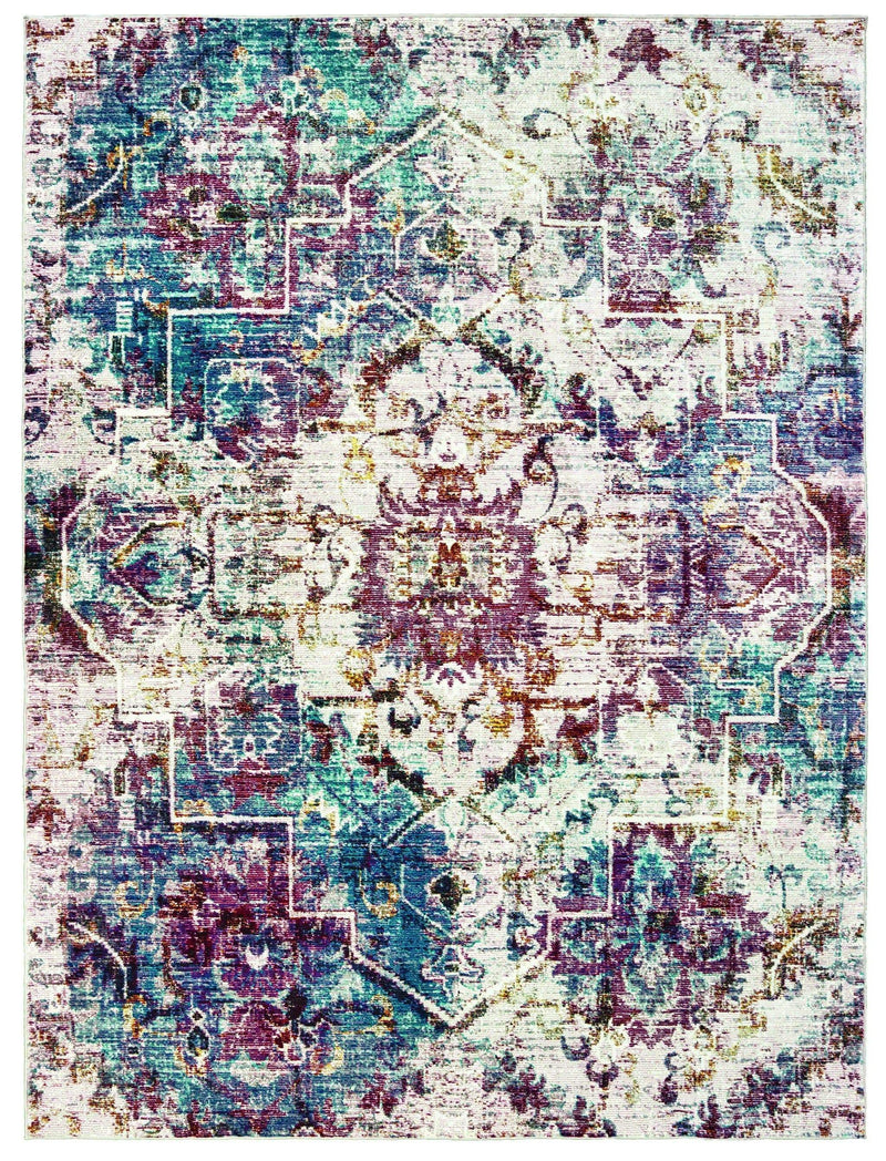 Rugs Aqua Rug - 22" x 36" x 0.3 Natural Olefin Accent Rug HomeRoots