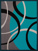 Rugs Aqua Rug - 22" x 36" x 0.4" Aqua Olefin Accent Rug HomeRoots