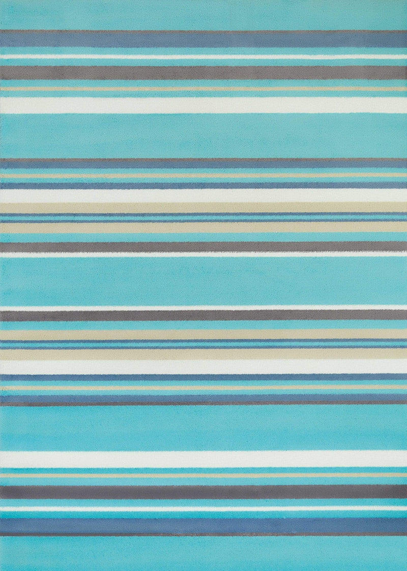 Rugs Aqua Rug - 22" x 36" x 0.43" Aqua Polypropylene Accent Rug HomeRoots