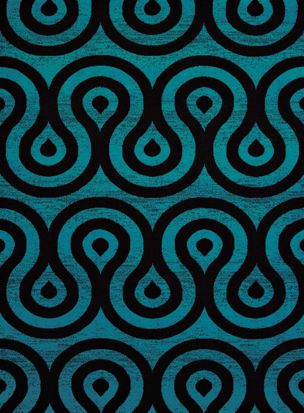 Rugs Aqua Rug 63" x 86" x 0.4" Aqua Olefin Area Rug 7615 HomeRoots