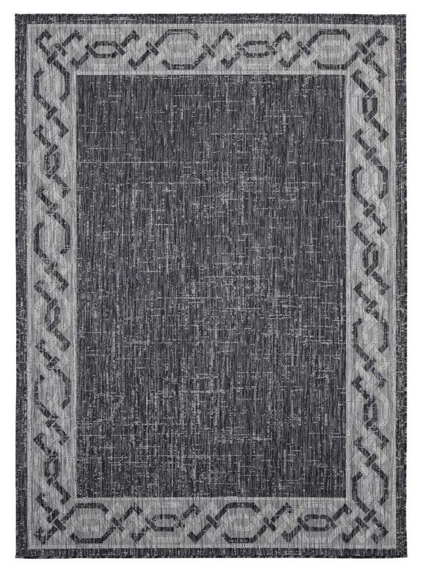 Rugs Aqua Rug - 63" x 90" x 0.04" Black Polypropylene Area Rug HomeRoots