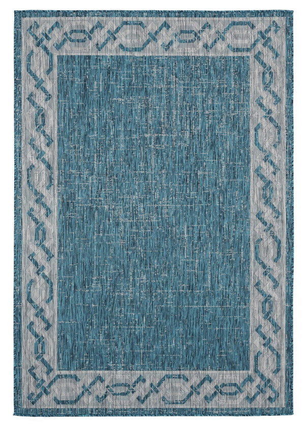 Rugs Aqua Rug - 94" x 126" x 0.04" Aqua Polypropylene Oversize Rug HomeRoots