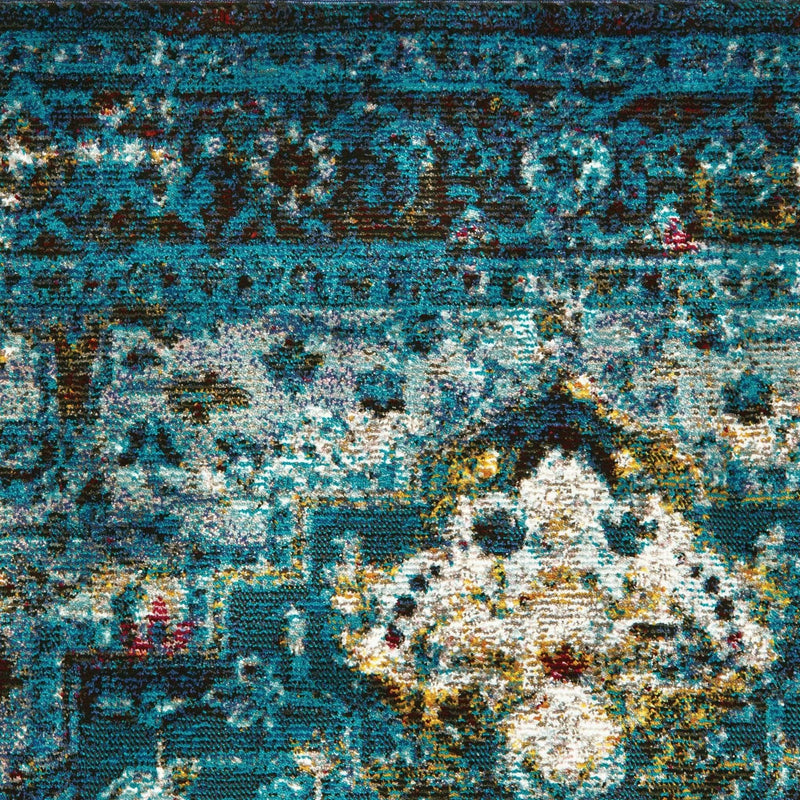 Rugs Aqua Rug - 94" x 126" x 0.3 Aqua Olefin Oversized Rug HomeRoots