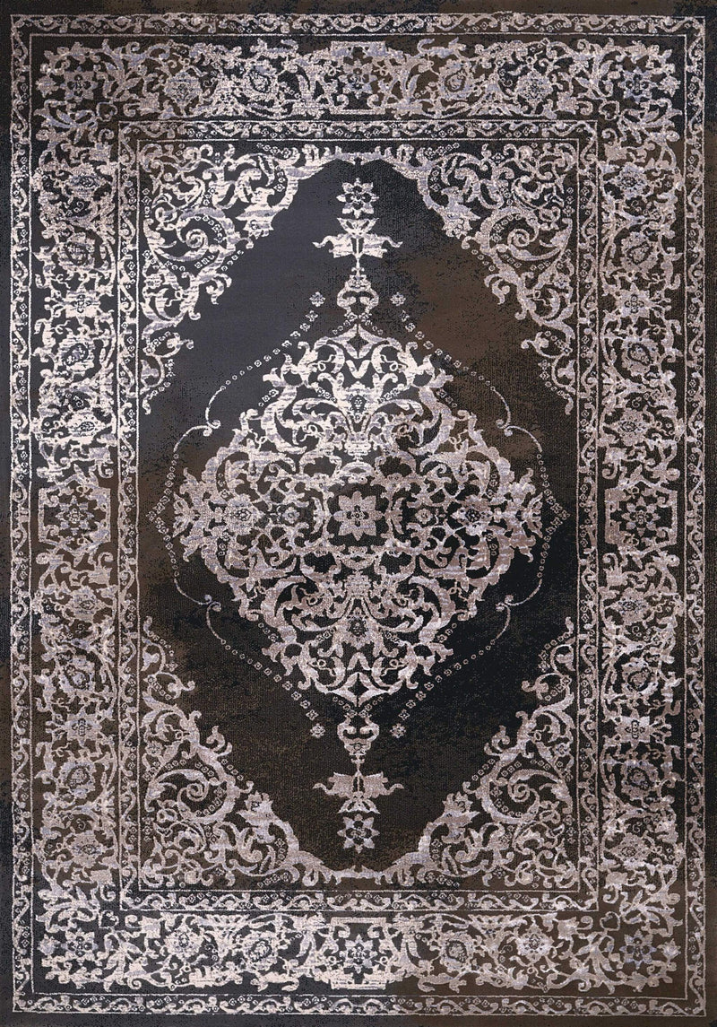 Rugs Area Rugs 63" x 86" x 0.43" Dark Taupe Polypropylene/Polyester Area Rug 8226 HomeRoots