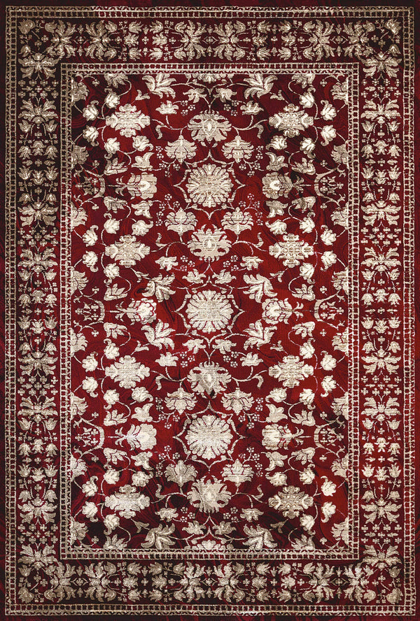 Rugs Area Rugs - 63" x 86" x 0.43" Garnet Polypropylene/Polyester Area Rug HomeRoots