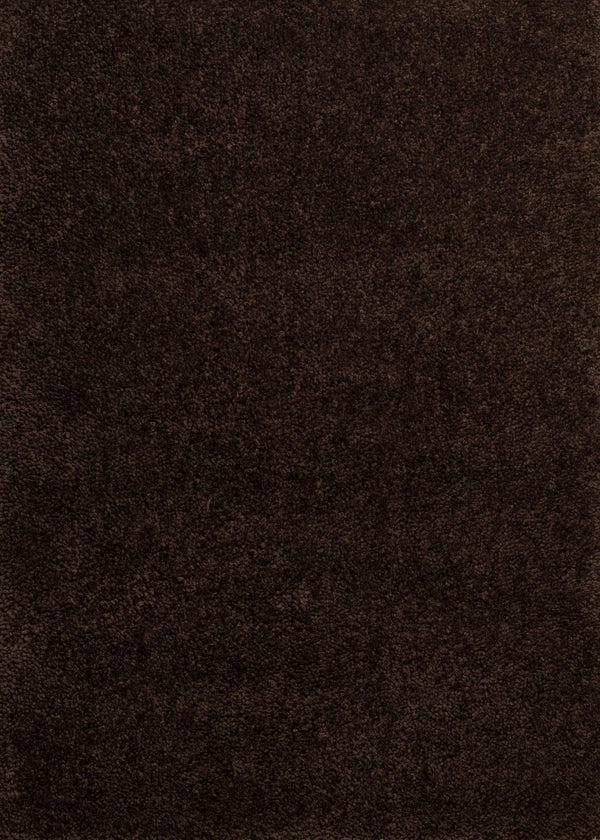 Rugs Area Rugs - 63" x 86" x 1.6" Dark Chocolate Polyester Area Rug HomeRoots