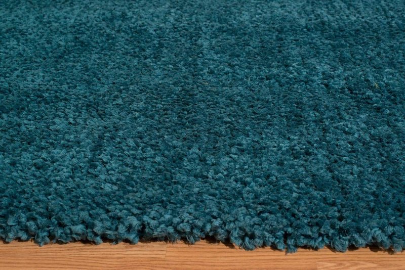 Rugs Area Rugs - 63" x 86" x 1.6" Teal Polyester Area Rug HomeRoots