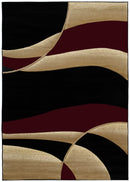 Rugs Area Rugs 63" x 90" x 0.47" Burgundy Polypropylene Area Rug 8445 HomeRoots