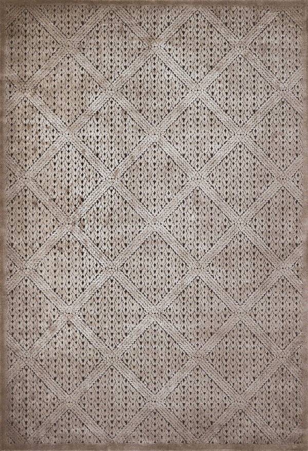 Rugs Area Rugs Near Me 63" x 84" x 0.43" Taupe Polypropylene/Polyester Area Rug 1798 HomeRoots