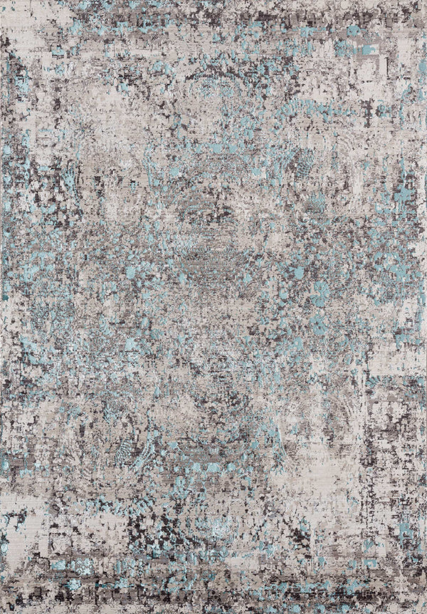 Rugs Area Rugs On Sale 128" x 169" x 0.2" Turquoise Polyester Rug 1162 HomeRoots