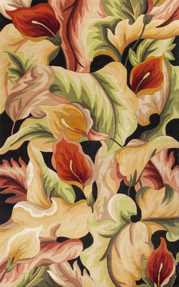 Rugs Area Rugs On Sale 30" x 50" Wool Black Area Rug 4027 HomeRoots