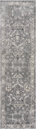 Rugs Bathroom Runner Rug 2'2" x 7'6" Runner Polypropylene Grey Area Rug 3870 HomeRoots