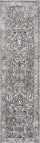Rugs Bathroom Runner Rug 2'2" x 7'6" Runner Polypropylene Grey Area Rug 3870 HomeRoots