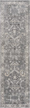 Rugs Bathroom Runner Rug 2'2" x 7'6" Runner Polypropylene Grey Area Rug 3870 HomeRoots