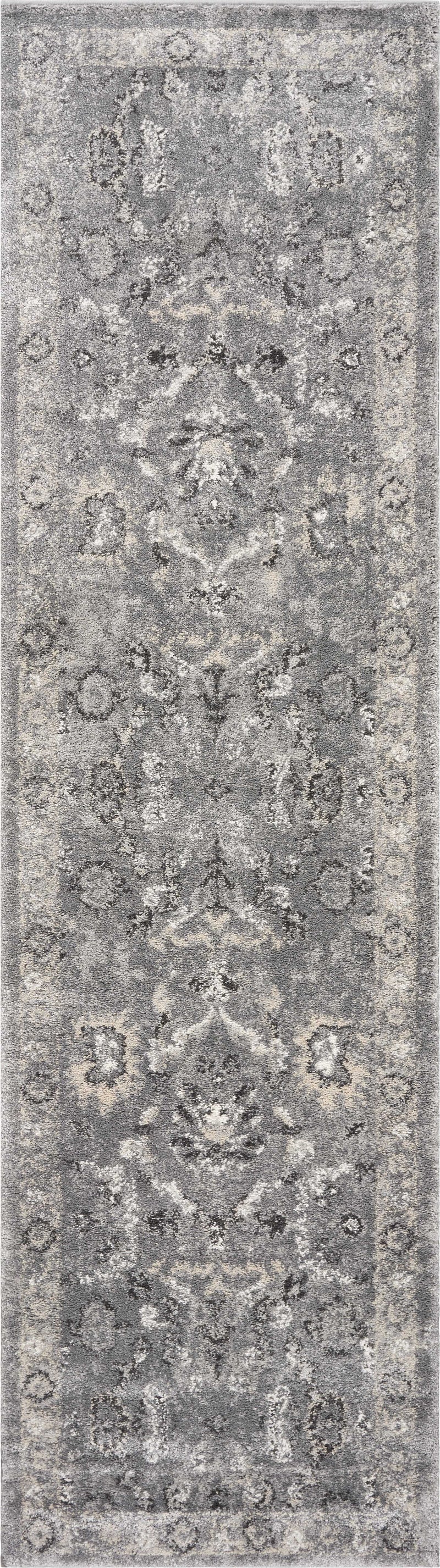 Rugs Bathroom Runner Rug 2'2" x 7'6" Runner Polypropylene Grey Area Rug 3870 HomeRoots