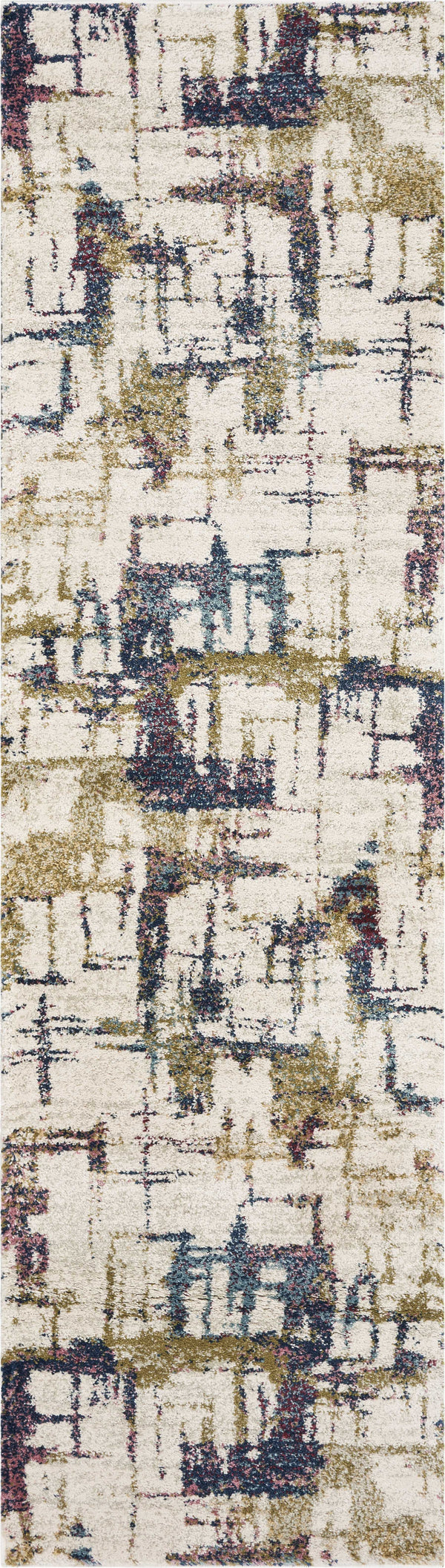 Rugs Bathroom Runner Rug 2'2" x 7'6" Runner Polypropylene Ivory Area Rug 3878 HomeRoots