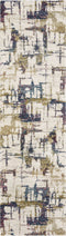 Rugs Bathroom Runner Rug 2'2" x 7'6" Runner Polypropylene Ivory Area Rug 3878 HomeRoots