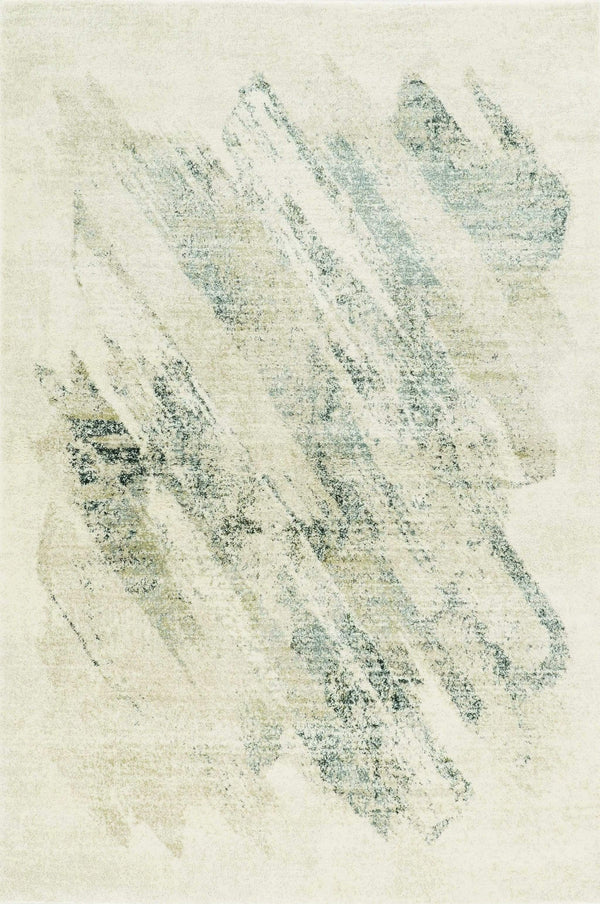 Rugs Bathroom Runner Rug 2'2" x 7'6" Runner Polypropylene Ivory/Grey Area Rug 3875 HomeRoots