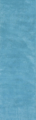 Rugs Bathroom Runner Rug - 2'3" x 7'6" Runner Polyester Highlighter Blue Area Rug HomeRoots