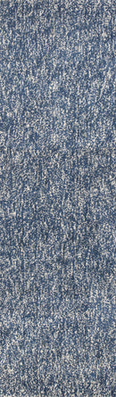Rugs Bathroom Runner Rug - 2'3" x 7'6" Runner Polyester Indigo/Ivory Heather Area Rug HomeRoots