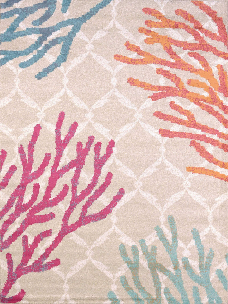 Rugs Bedroom Rugs - 63" x 86" x 0.43" Tropical Polypropylene Area Rug HomeRoots