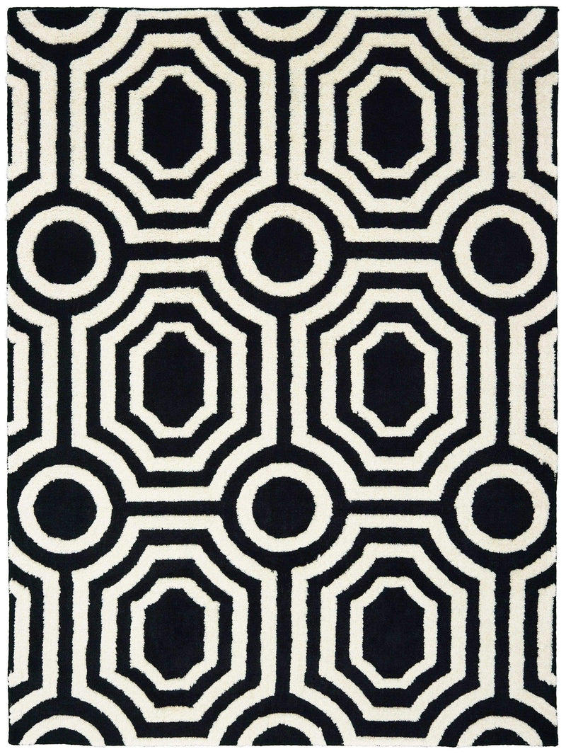 Rugs Bedroom Rugs - 63" x 86" x 1.2" Onyx Microfiber Area Rug HomeRoots