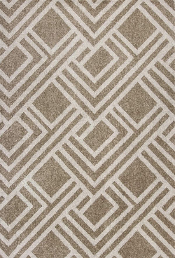 Rugs Beige Area Rugs 5'3" x 7'7" UV-treated Polypropylene Beige Area Rug 4075 HomeRoots