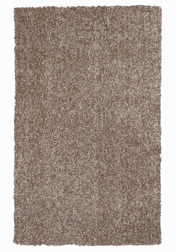Rugs Beige Rug - 5' x 7' Polyester Beige Heather Area Rug HomeRoots