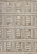 Rugs Beige Rug - 6'7" x 9'6" UV-treated Polypropylene Beige Area Rug HomeRoots
