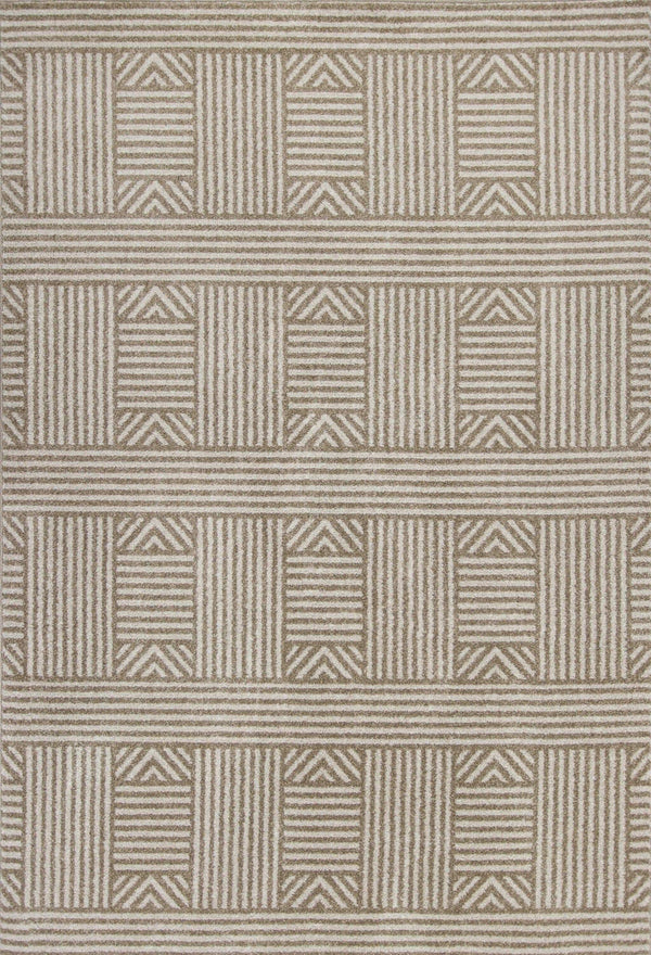 Rugs Beige Rug - 6'7" x 9'6" UV-treated Polypropylene Beige Area Rug HomeRoots