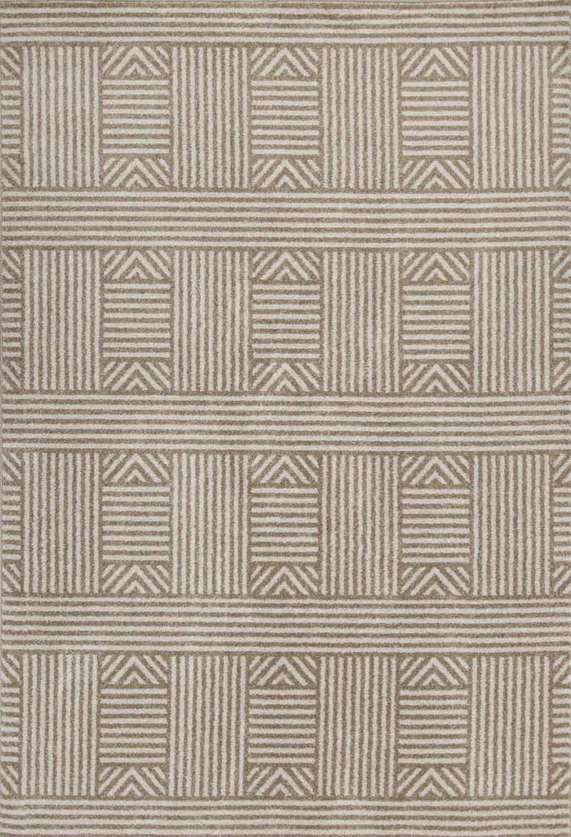 Rugs Beige Rug - 6'7" x 9'6" UV-treated Polypropylene Beige Area Rug HomeRoots