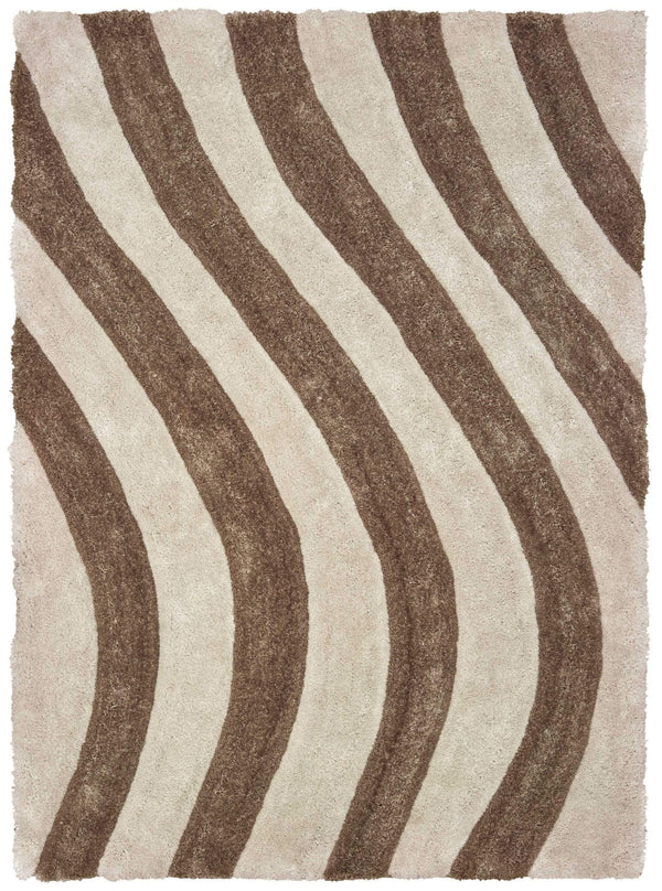 Rugs Best Rugs 22" x 26" x 1.2" Beige Polyester Accent Rug 9193 HomeRoots