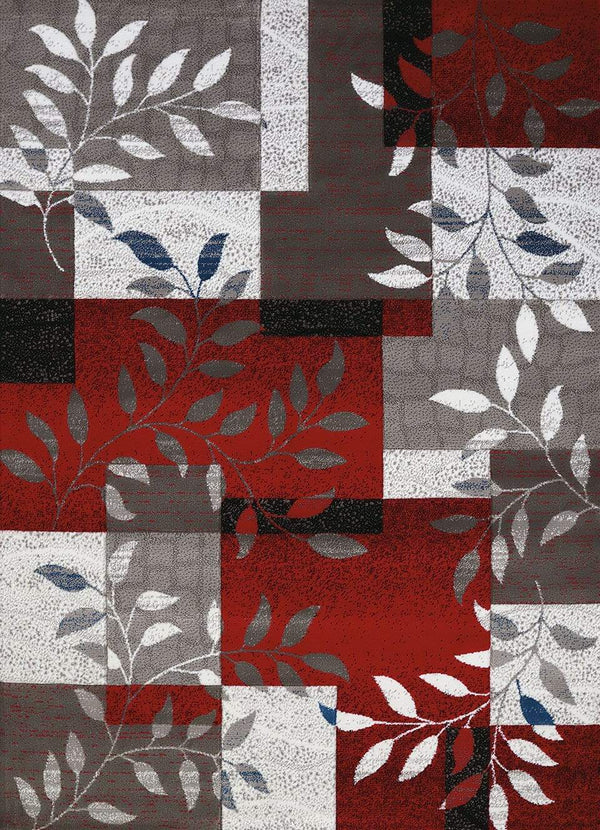 Rugs Big Area Rugs 94" x 126" x 0.43" Scarlet Polypropylene Oversize Rug 1395 HomeRoots