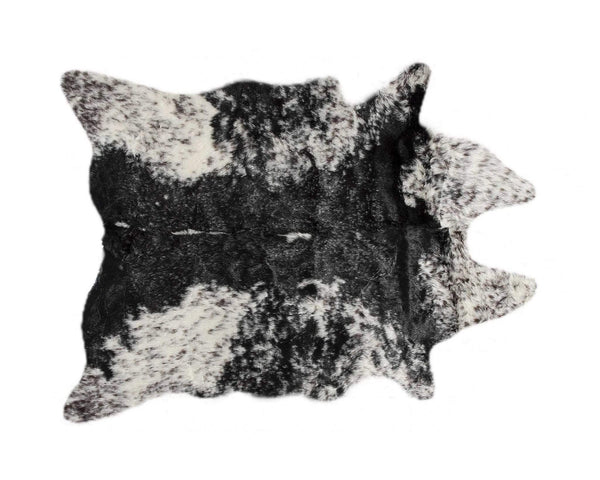 Rugs Black and White Rug - 0.8" x 60" x 51" Acrylic Plush, Polyester S&P Black White Rug HomeRoots