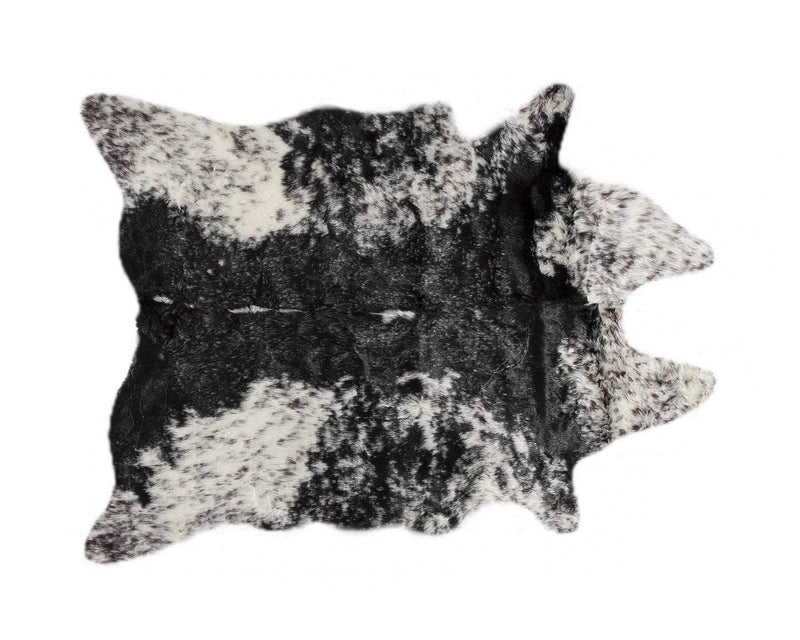 Rugs Black and White Rug - 0.8" x 60" x 51" Acrylic Plush, Polyester S&P Black White Rug HomeRoots