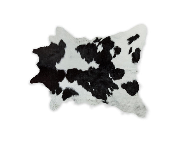 Rugs Black and White Rug - 24" x 36" Black And White Calfskin - Area Rug HomeRoots