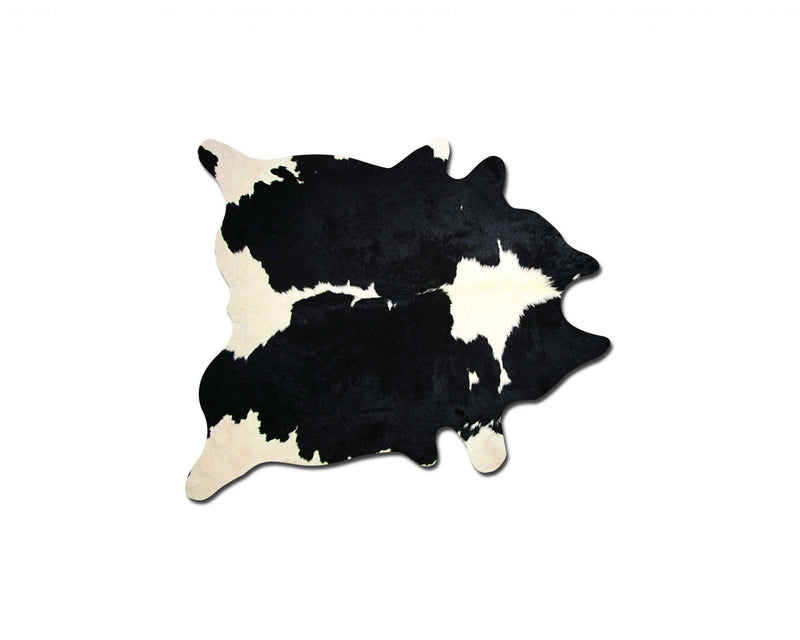 Rugs Black and White Rug - 60" x 84" Black And White Cowhide - Area Rug HomeRoots