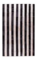 Rugs Black and White Rug - 60" x 96" Black and White, Striped Natural, Stitched - Area Rug HomeRoots