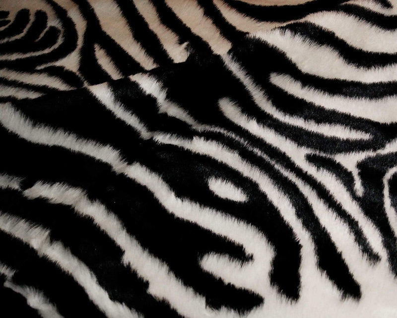 Rugs Black and White Rug - 63" x 90" Zebra Black And White Faux Hide - Area Rug HomeRoots