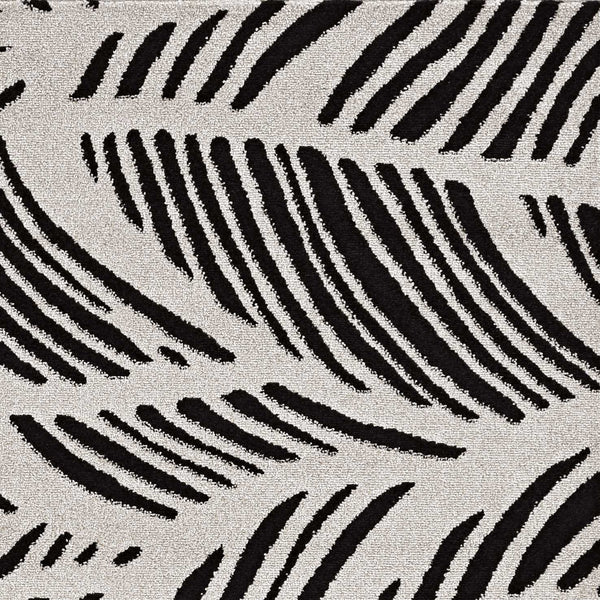 Rugs Black and White Rug - 63" X 91" X 0.'5" Black/White Polypropylene Rug HomeRoots