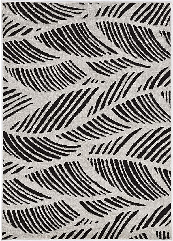 Rugs Black and White Rug - 91" X 130" X 0.'5" Black/White Polypropylene Rug HomeRoots