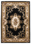Rugs Black Area Rugs 20" x 31" Polypropylene Black/Ivory Area Rug 3194 HomeRoots