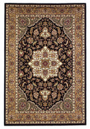 Rugs Black Area Rugs - 3'3" x 4'11" Polypropylene Black/Beige Area Rug HomeRoots