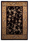 Rugs Black Area Rugs 5'3" x 7'7" Polypropylene Black/Beige Area Rug 2429 HomeRoots