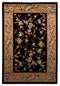 Rugs Black Area Rugs 5'3" x 7'7" Polypropylene Black/Beige Area Rug 2429 HomeRoots