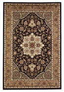 Rugs Black Area Rugs - 5'3" x 7'7" Polypropylene Black/Beige Area Rug HomeRoots