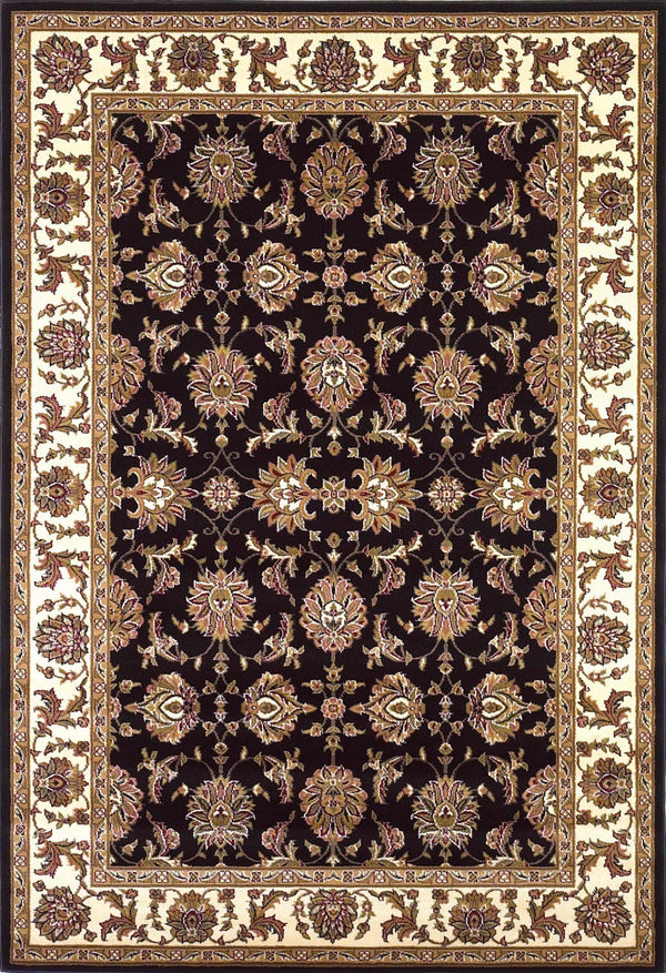 Rugs Black Area Rugs - 5'3" x 7'7" Polypropylene Black/Ivory Area Rug HomeRoots