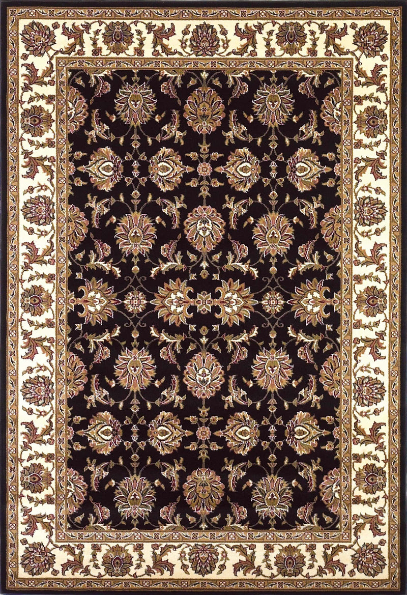 Rugs Black Area Rugs - 5'3" x 7'7" Polypropylene Black/Ivory Area Rug HomeRoots