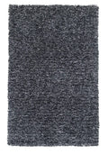 Rugs Black Area Rugs - 7'6" X 9'6" Polyester Black Heather Area Rug HomeRoots